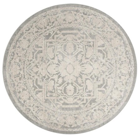 Safavieh 3 x 3 ft. Reflection Power Loomed Round Area Rug; Light Grey & Cream RFT665C-3R
